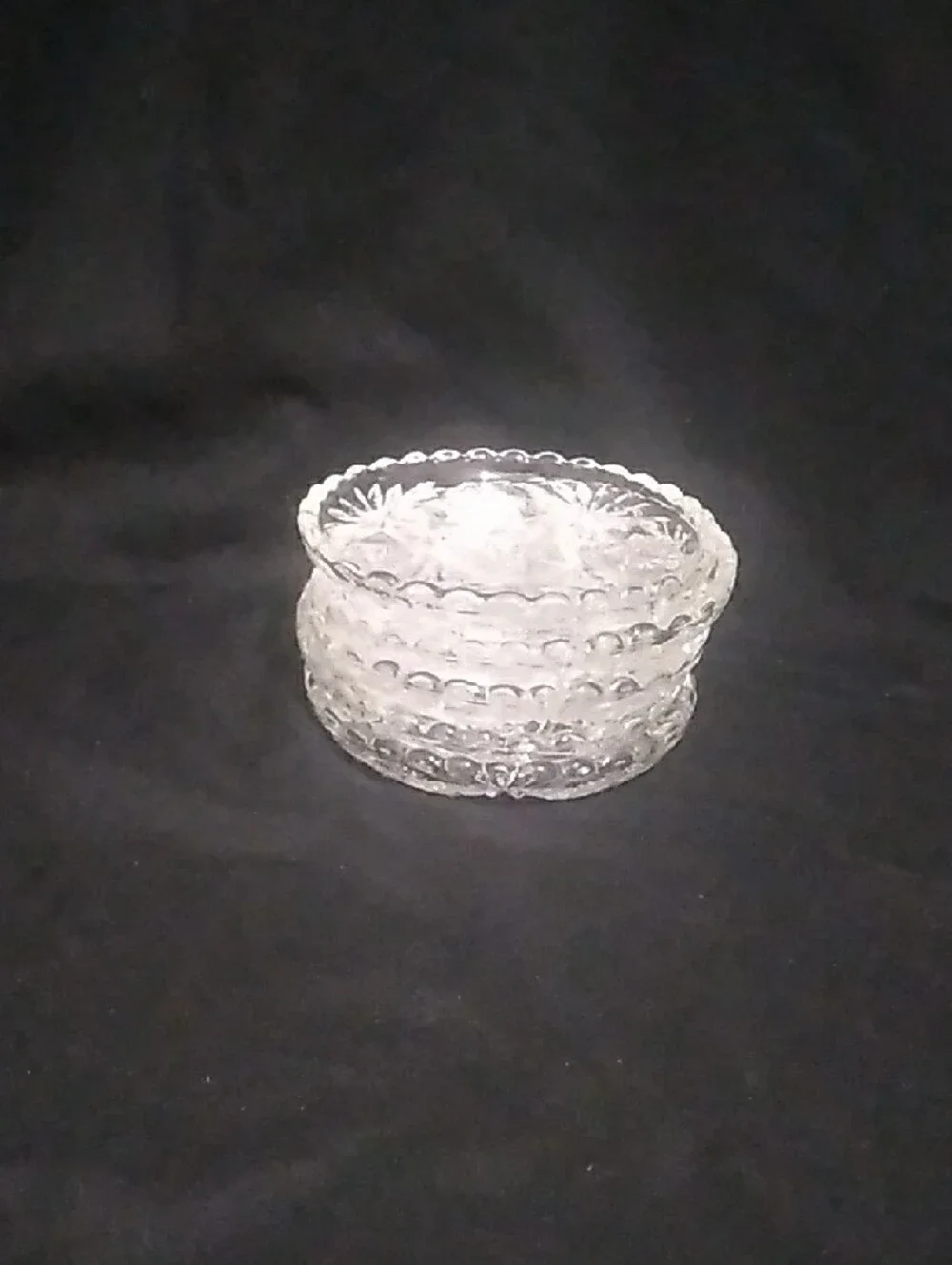 Anchor Hocking Pressed Clear Cut Glass Coaster Set 5 Star of David Pattern (B6) - Picture 7 of 7